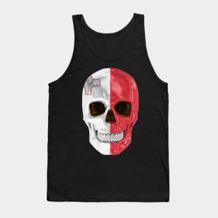 Malta Flag Skull - Gift for Maltese With Roots From Malta Tank Top